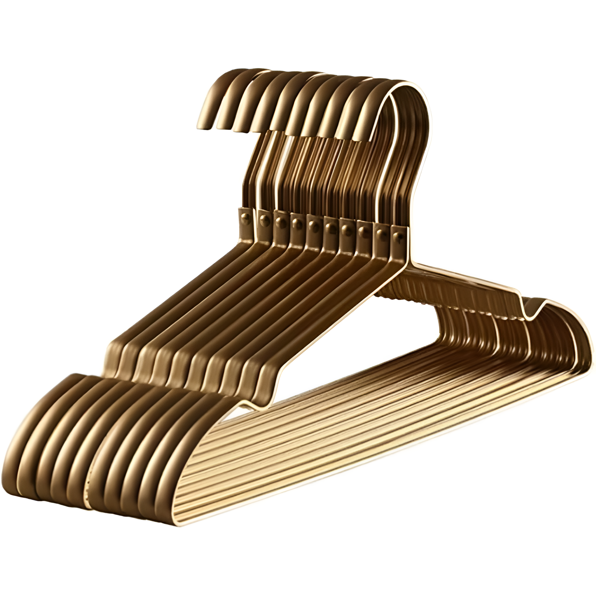 Set of silver stainless steel clothes hangers, durable non-slip metal coat hangers for closet organization