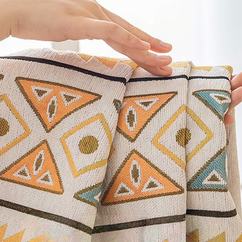 Chic Bohemian Chenille Sofa Throw - Elegant Furniture Protector