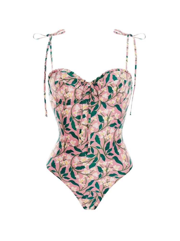 Ruffle High-Waist Floral Bikini Set