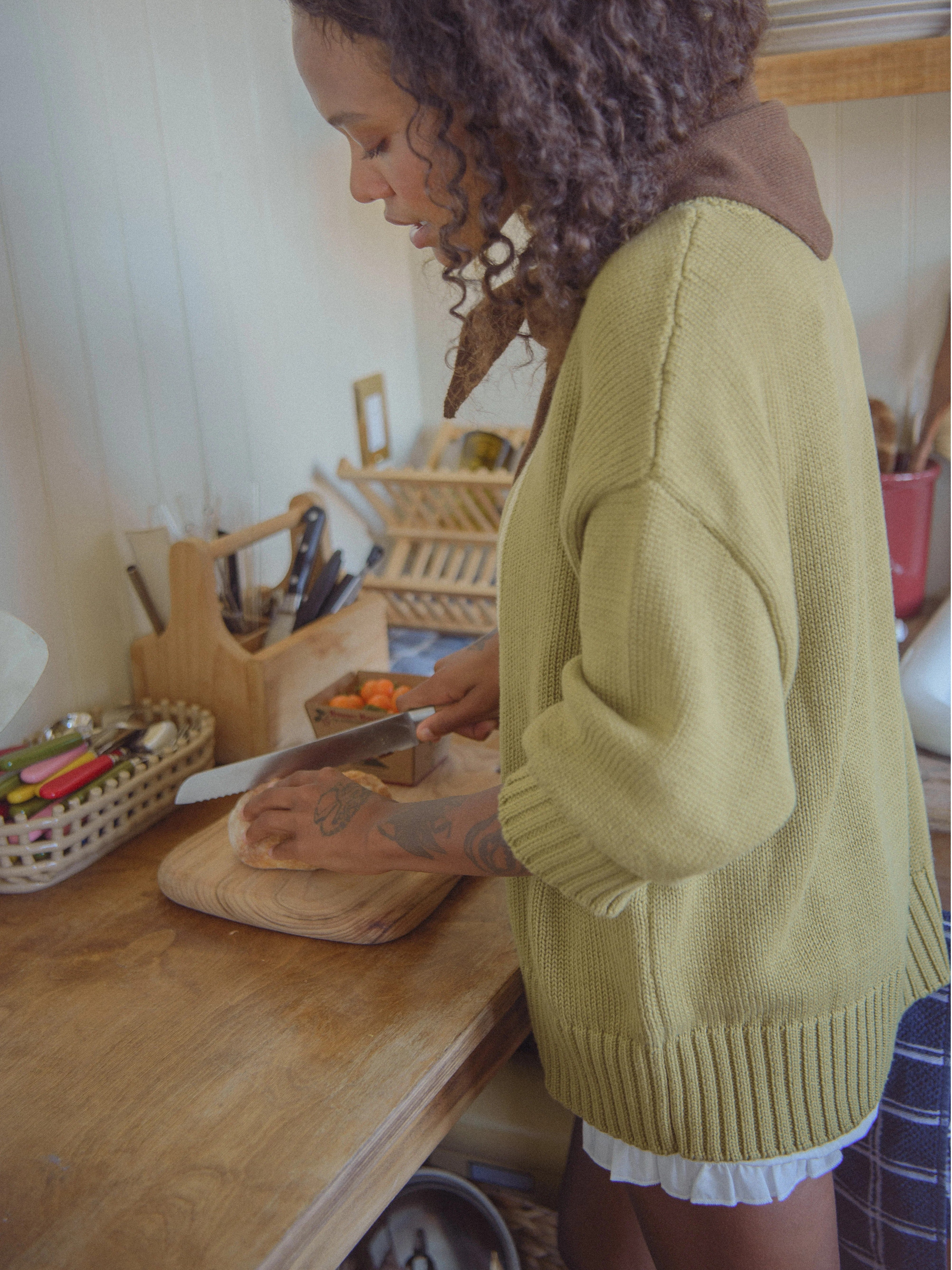 Fish Weaving Oversized Knit Sweater