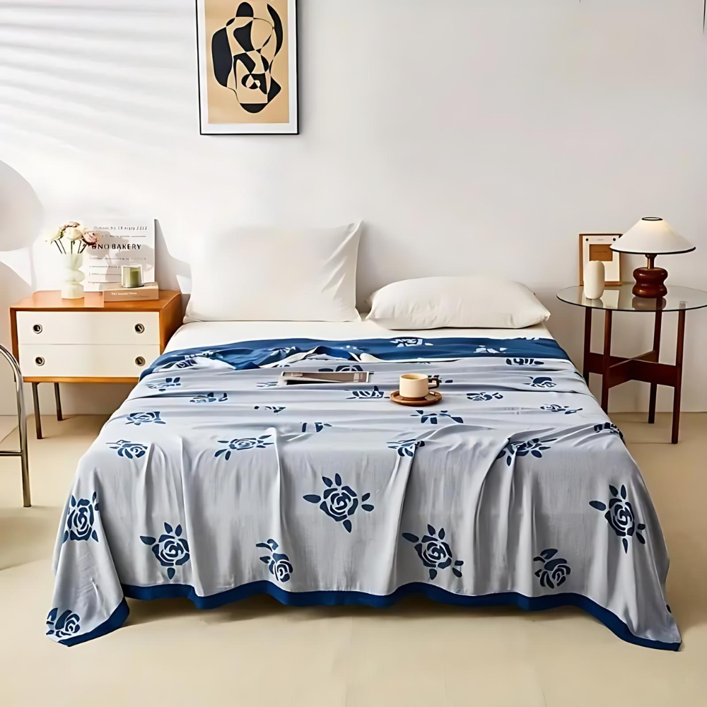 Bamboo Fiber Rose Cooling Blanket