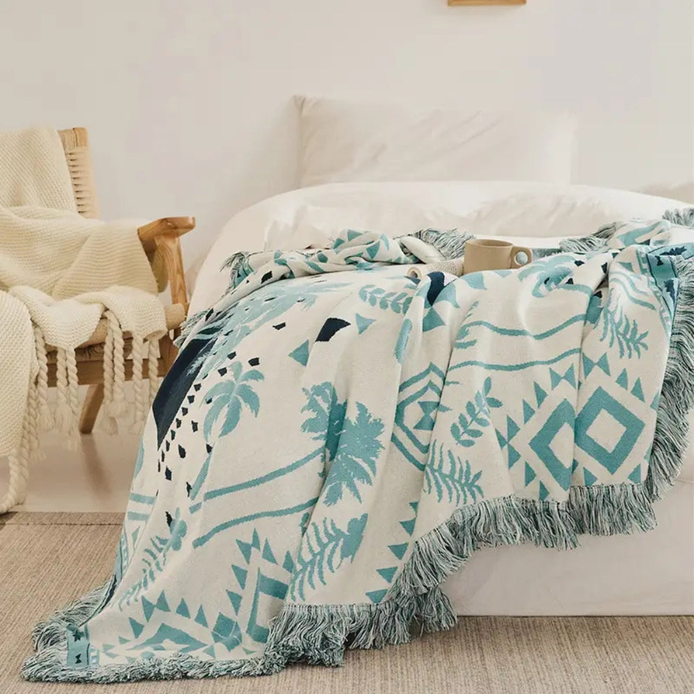Azura Boho Geometric Knit Blanket