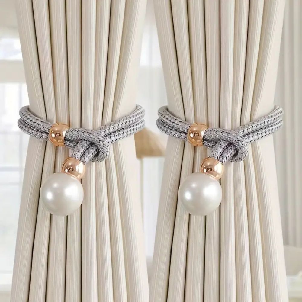 Lustrous Pearl Curtain Tie Back | 2 Pcs Set