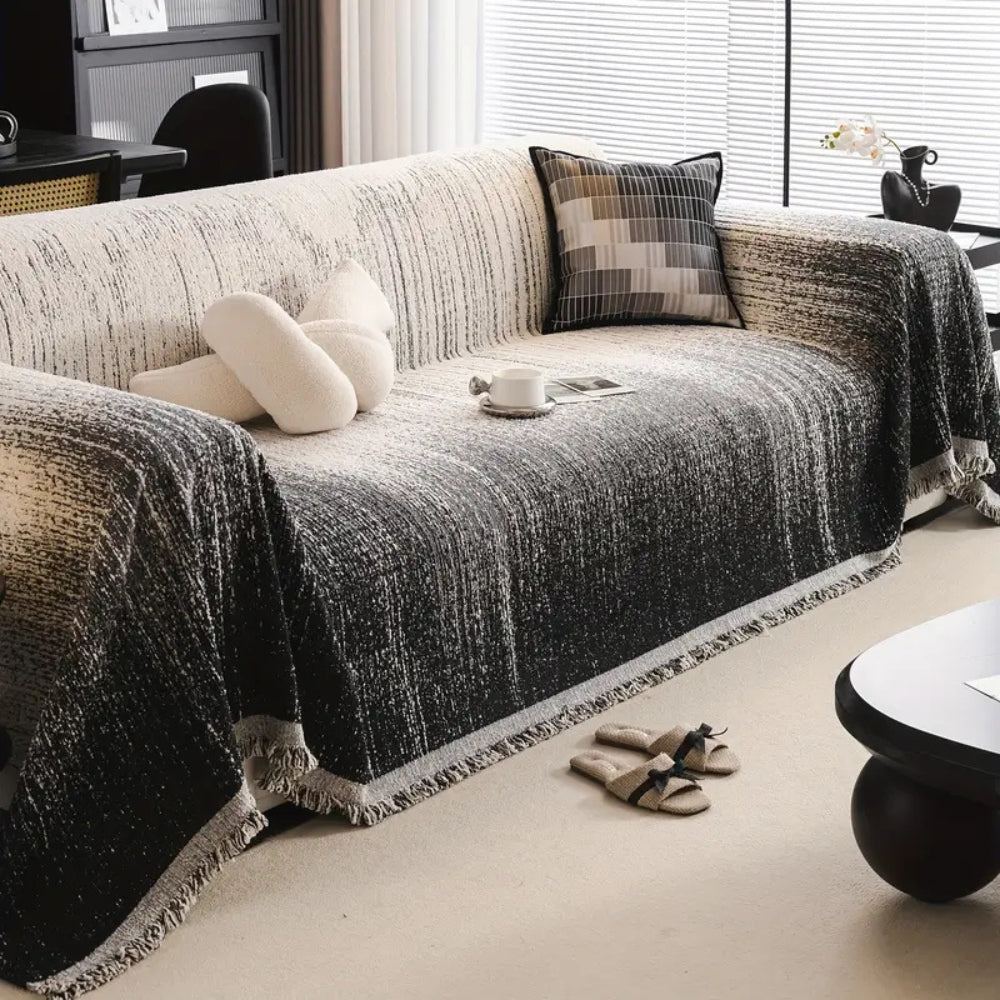 Neutral Tone Chenille Sofa Cover