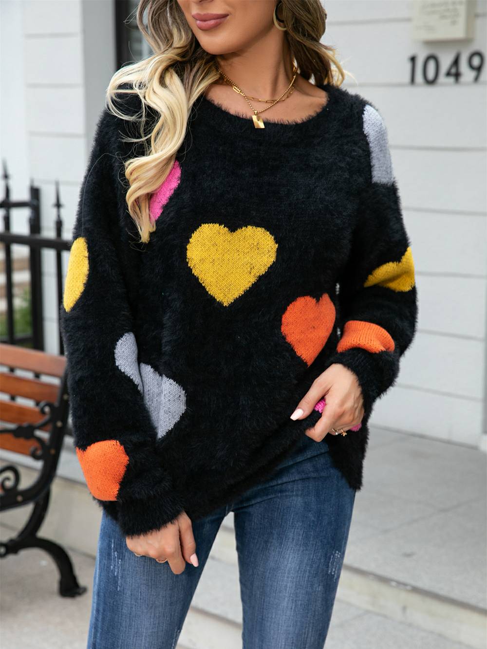 Furry Love Sweater with Heart