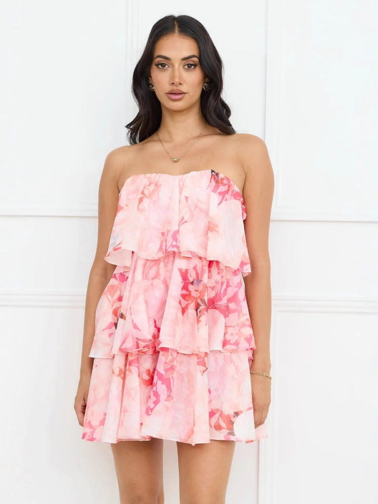 Vacation Chiffon Layered Mini Dress