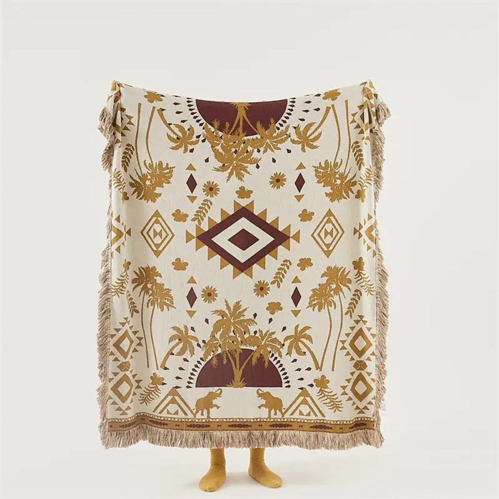 Azura Boho Geometric Knit Blanket