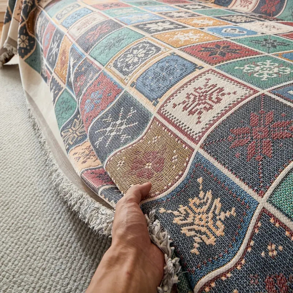 Geneva Boho Knitted Sofa Cover