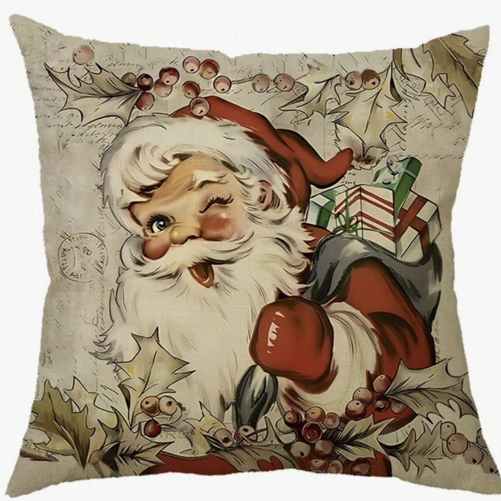 Santa's Charm Farmhouse Cushion Cover