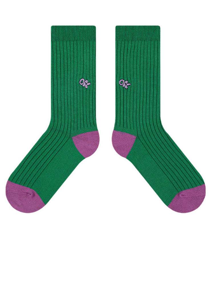Cute Embroidered Letter Socks