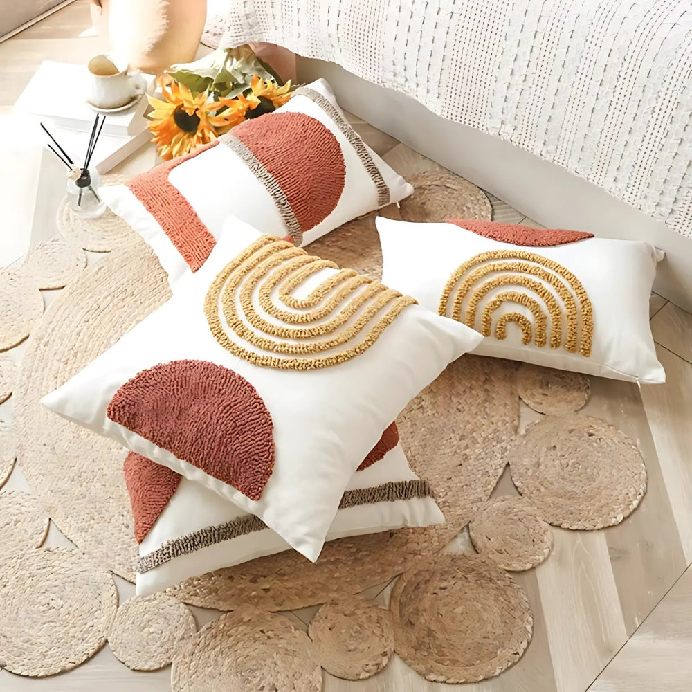 Eden Geometric Embroidery Cushion Cover