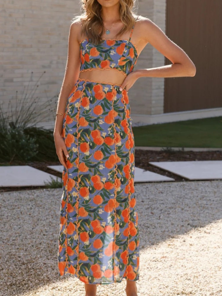 Elegant Linen Slit Ensemble