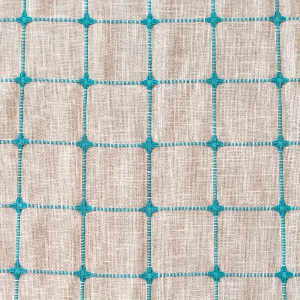 Turquoise Lattice Boho Tassel Curtain