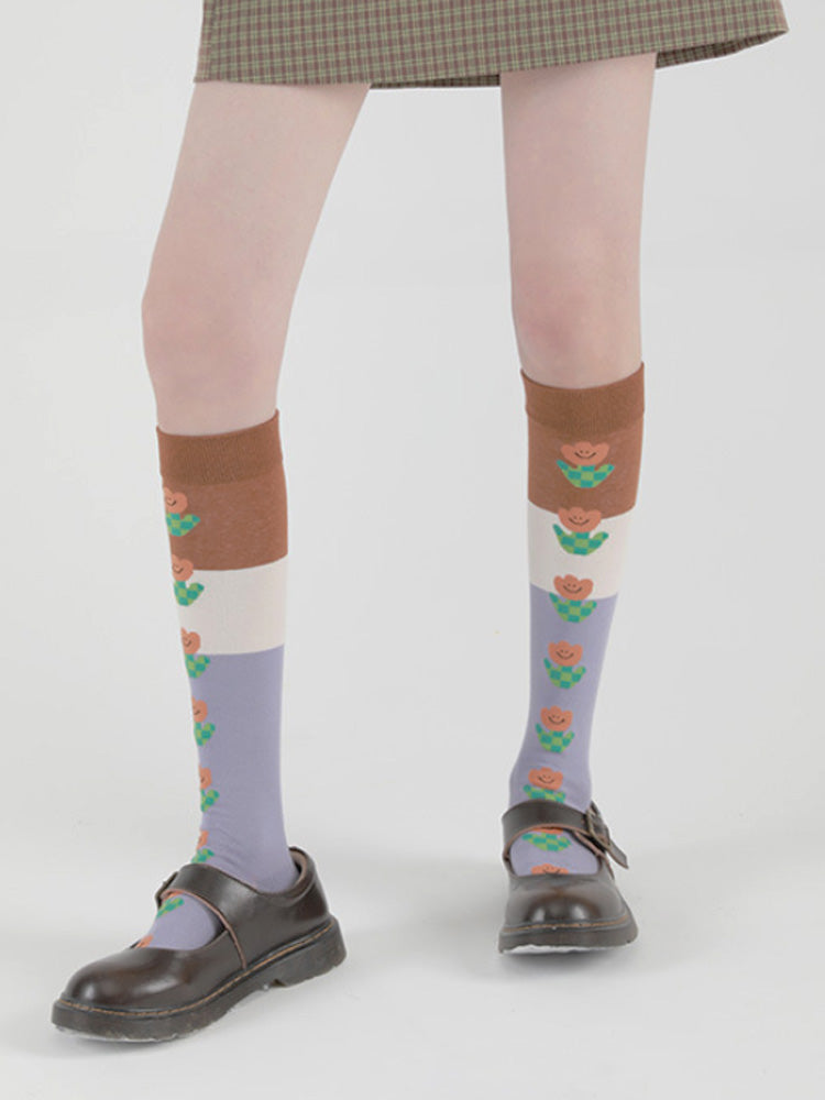 Sweet Print Knee-High Socks