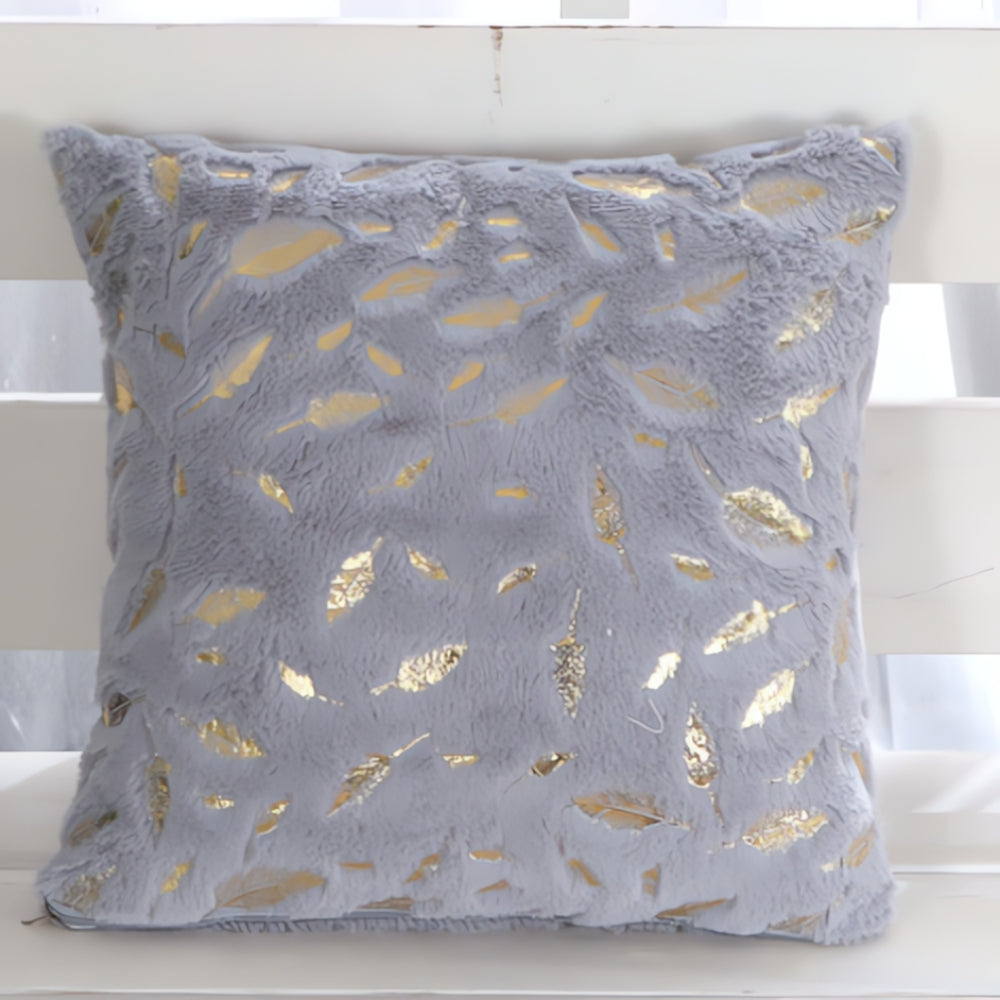 Golden Leaf Velvet Cushion Covers
