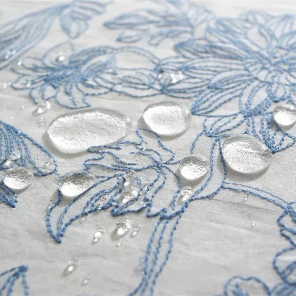 Delfina Blue Floral Lace Tablecloth