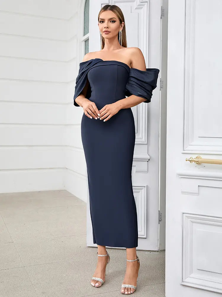 Sexy Pleated Bodycon Evening Gown