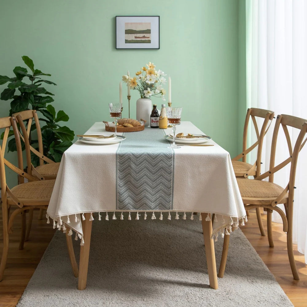 Glisstra Geometric Tassel Tablecloth