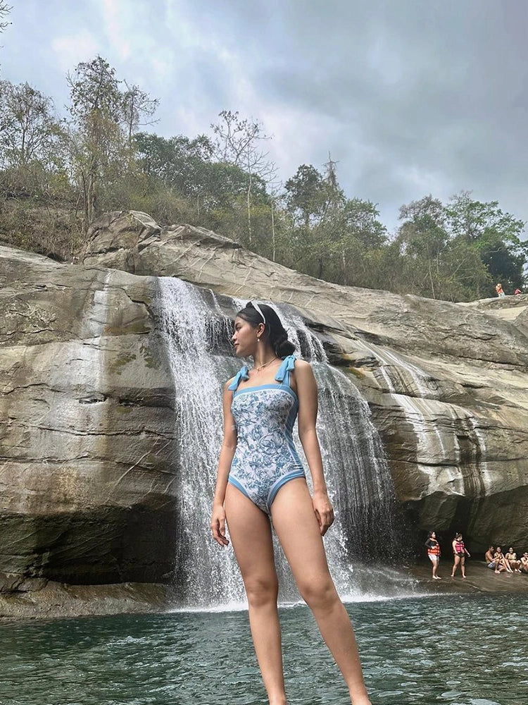 Reversible Tie Back Swimsuit and Skirt Set