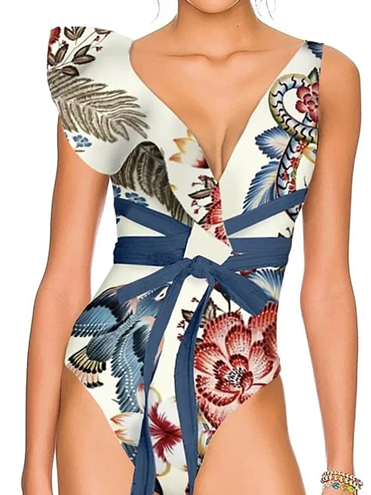 One-Shoulder Toucan Print Monokini