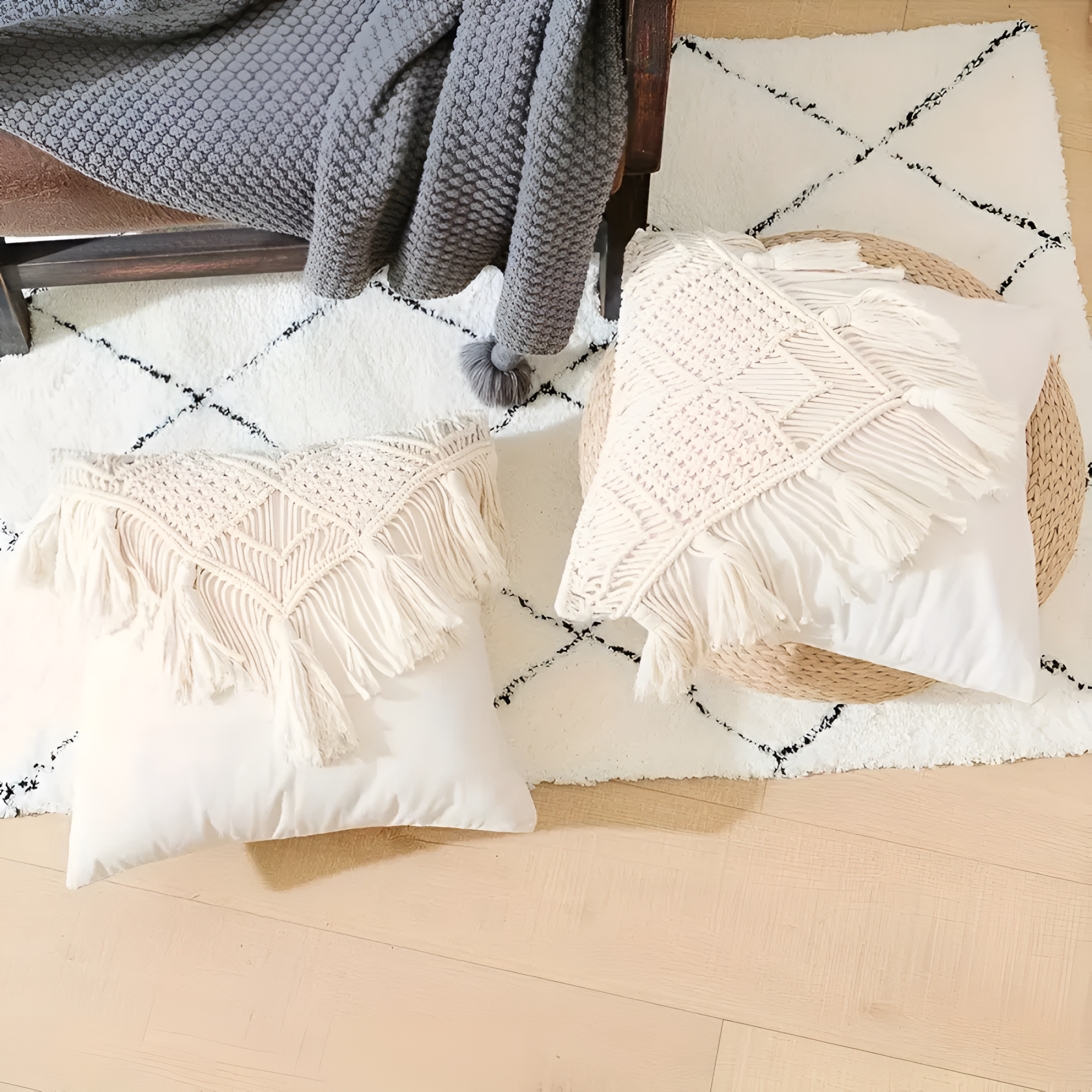 Vintage Macrame Cushion Cover