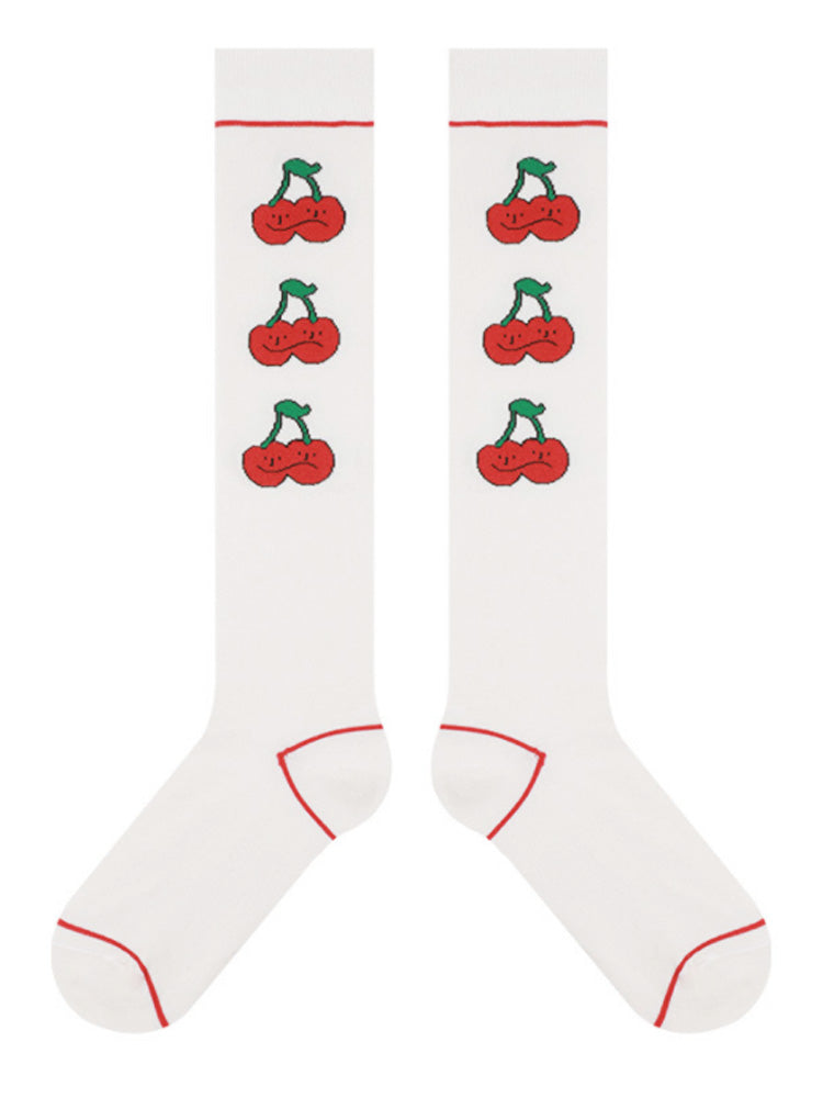 Sweet Print Knee-High Socks