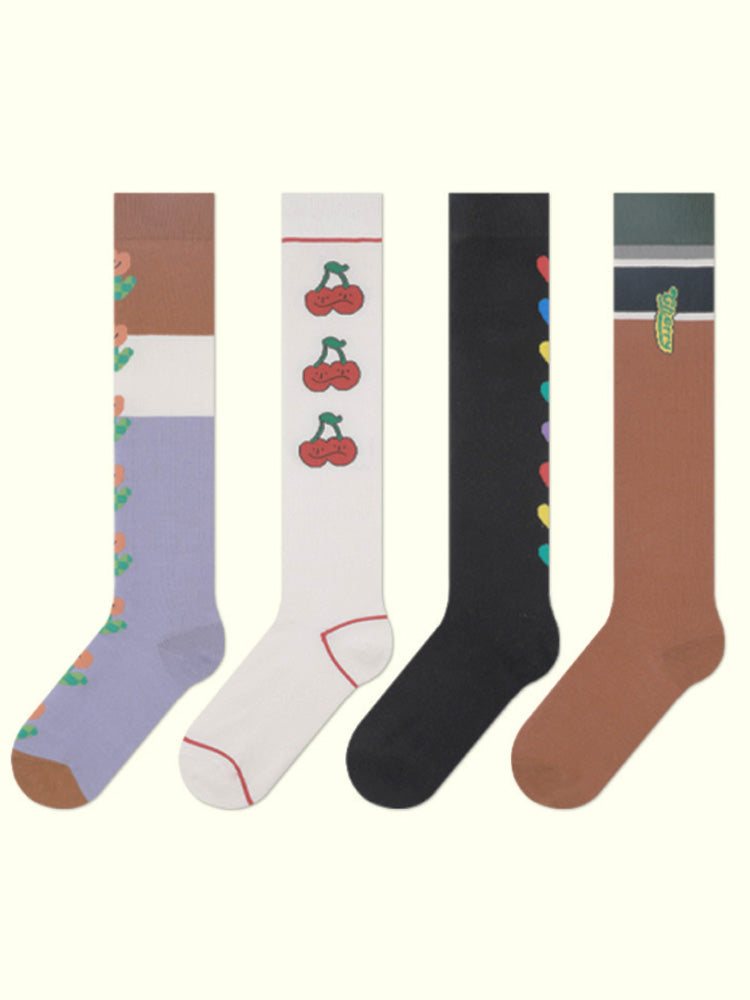 Sweet Print Knee-High Socks