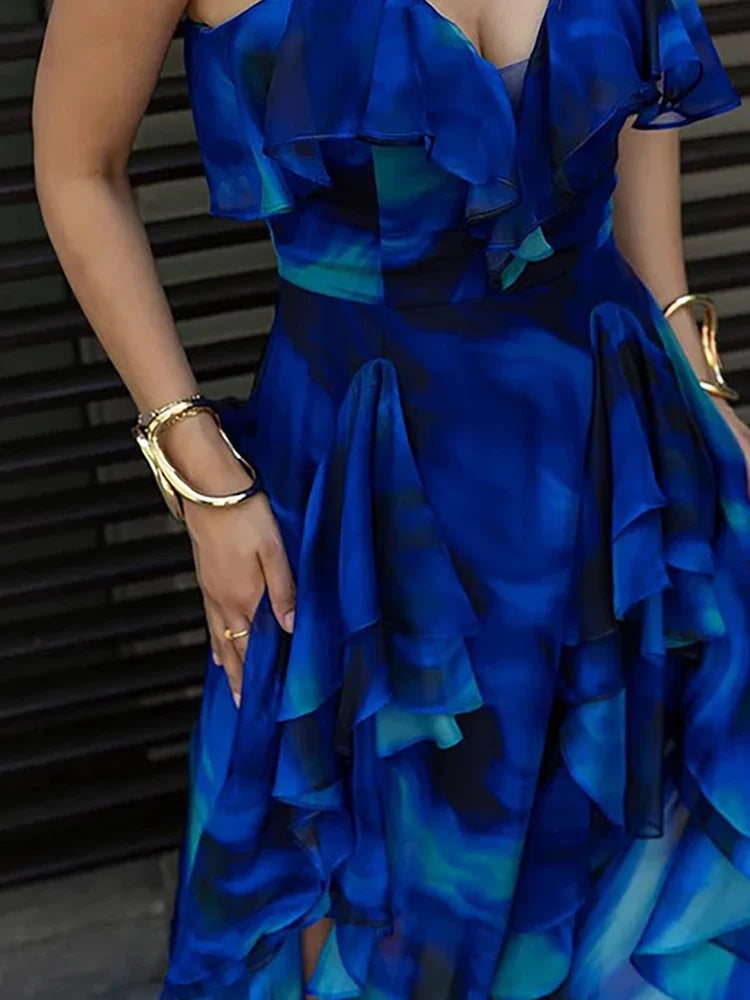 Ruffle One Piece Swimsuit Beach Vacation Set