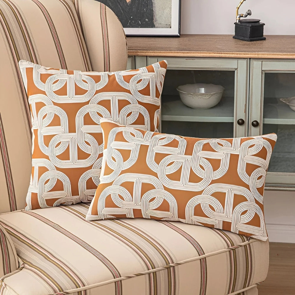 Modern Interlock Pattern Cushion Cover