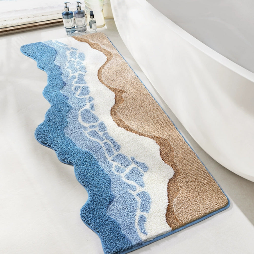 Seaside Ocean Waves Non-Slip Bathroom Mat