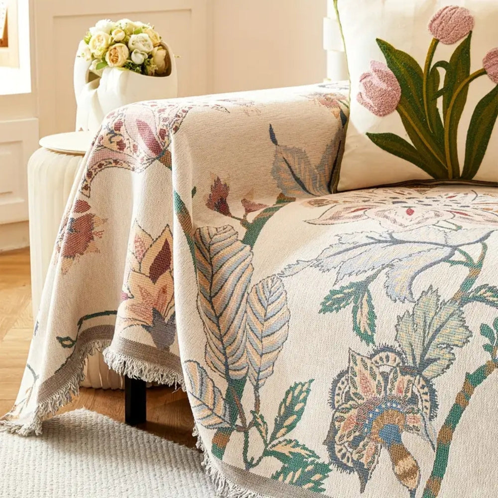 Amara Floral Reversible Sofa Cover