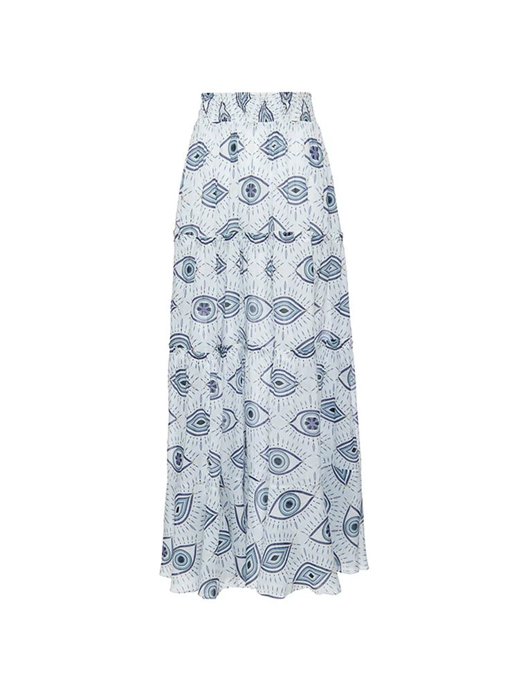 Ruffle Bandeau Evil Eye Bikini Set