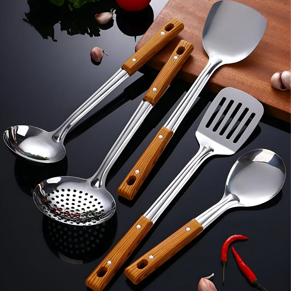 Classic Stainless Steel Kitchen Utensil Set (5 Sets)