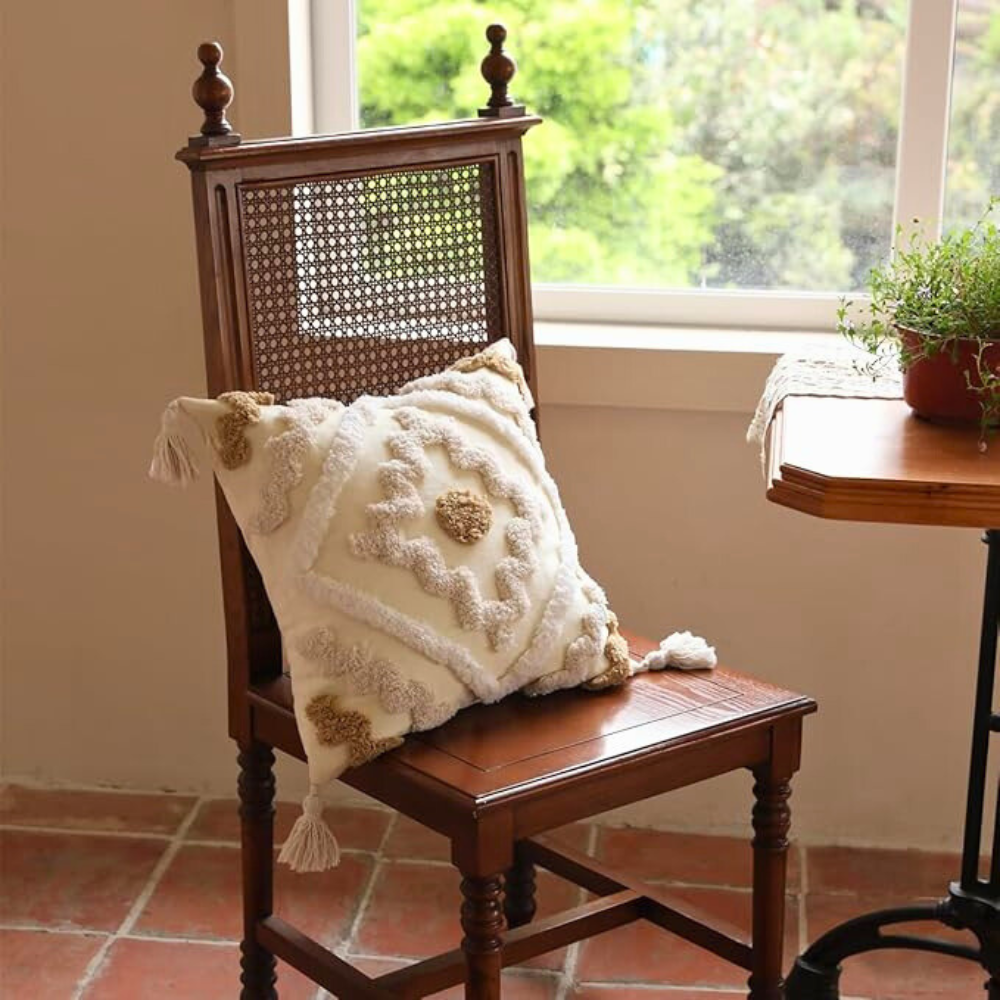 Bohemian Bliss Tufted Pillow Cover