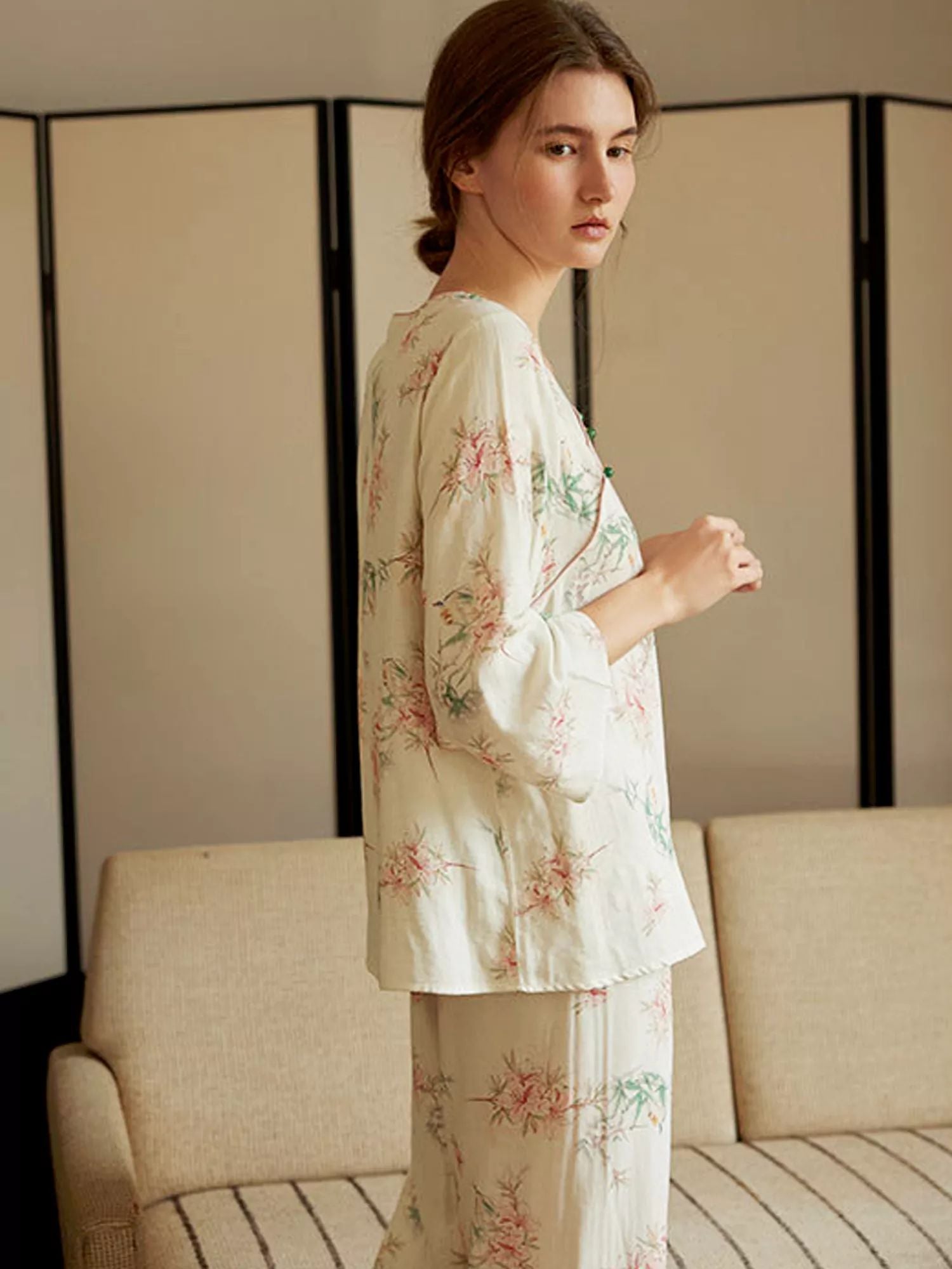 Eco-Friendly Fiber Printed Pajama Set