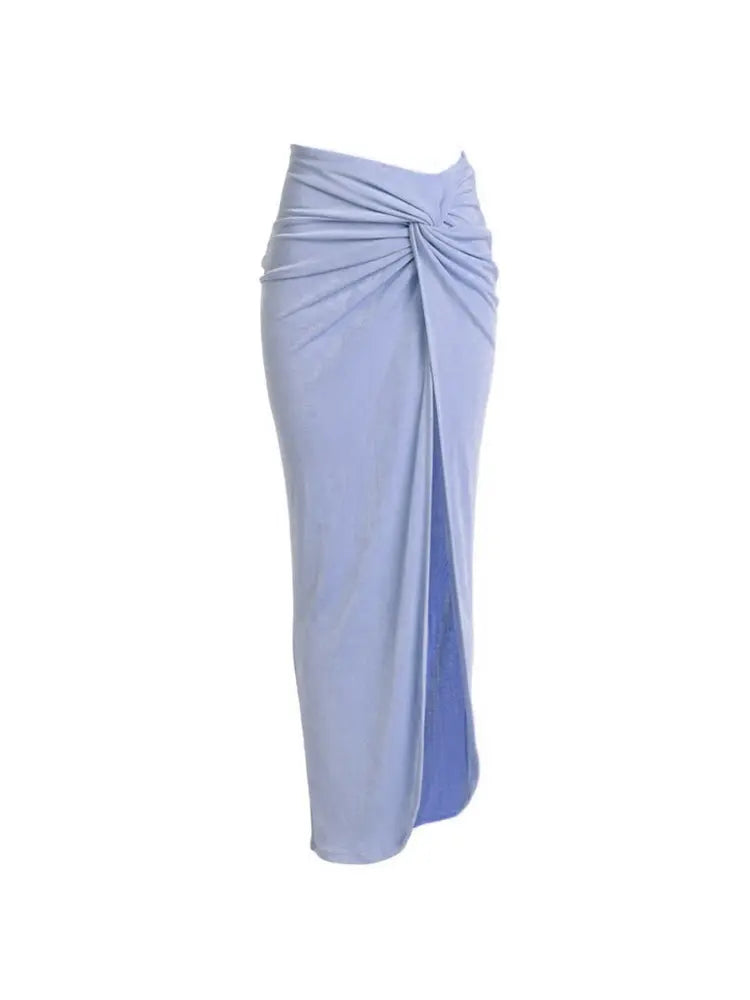 Morandi Blue High-Waist Bikini Set