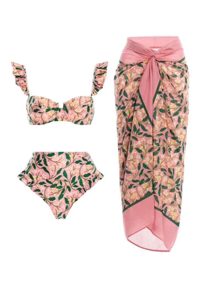 Mini Ruffle Floral Bikini Set