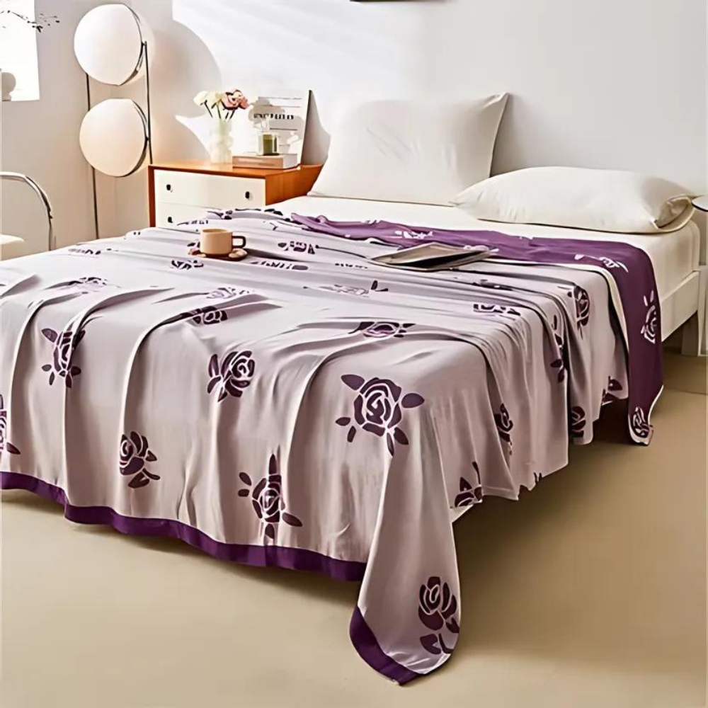 Bamboo Fiber Rose Cooling Blanket