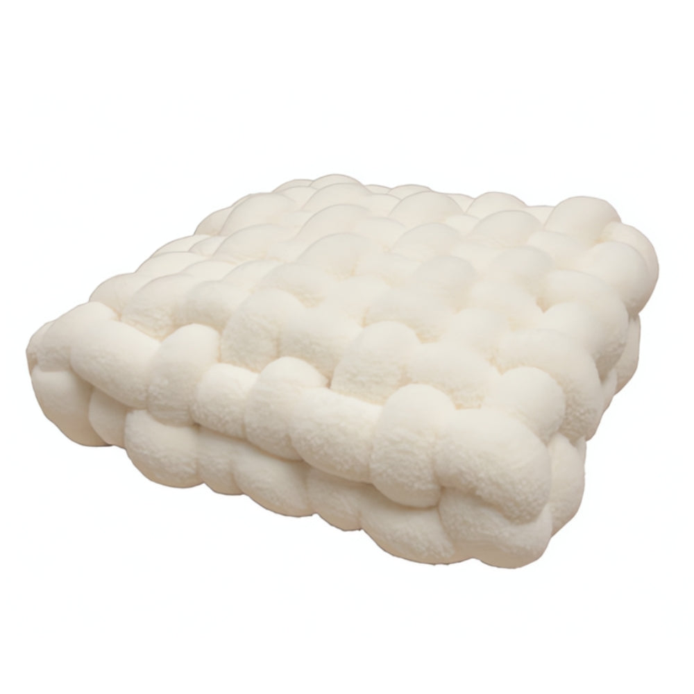 Plush Woven Knot Boucle Cushion