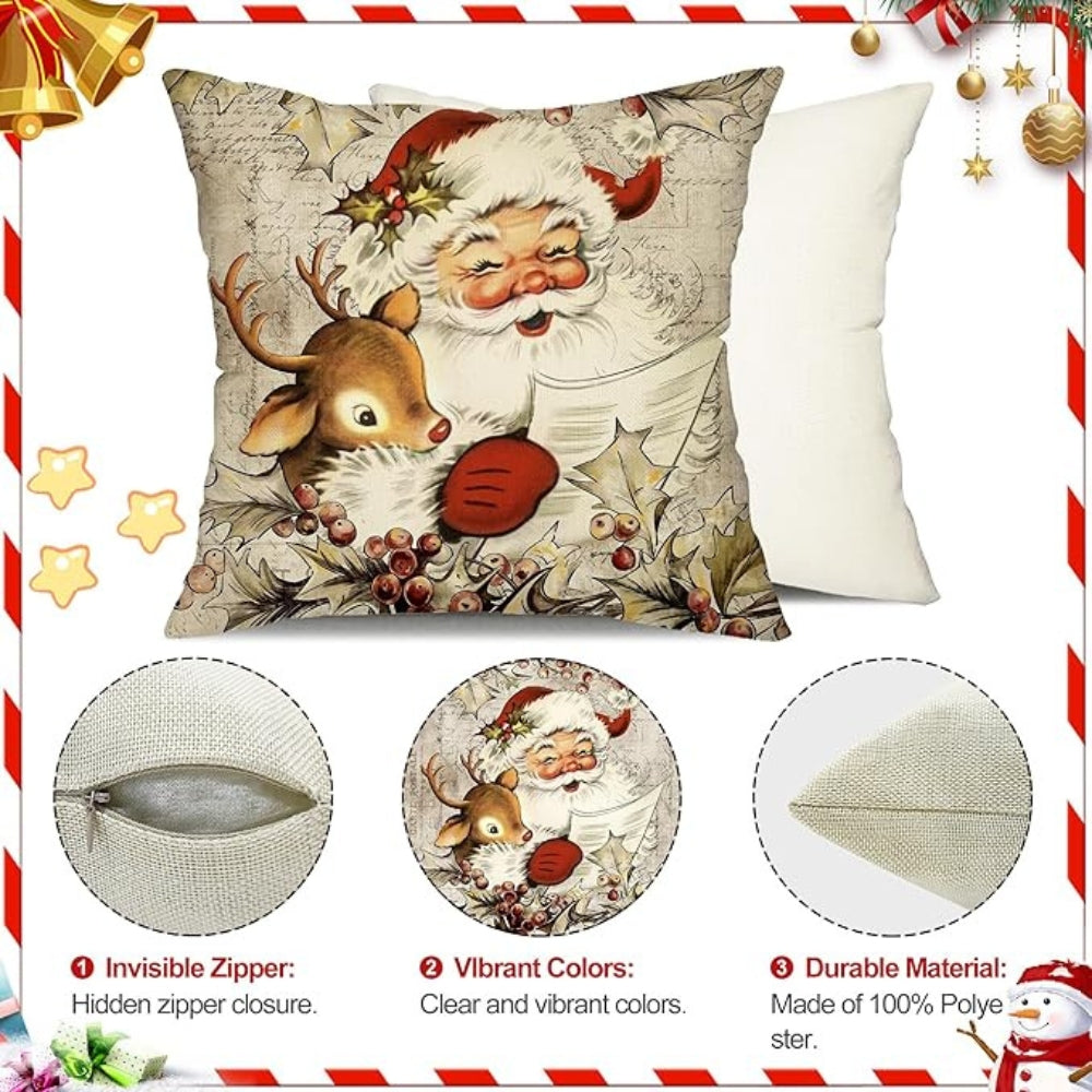 Santa's Charm Farmhouse Cushion Cover