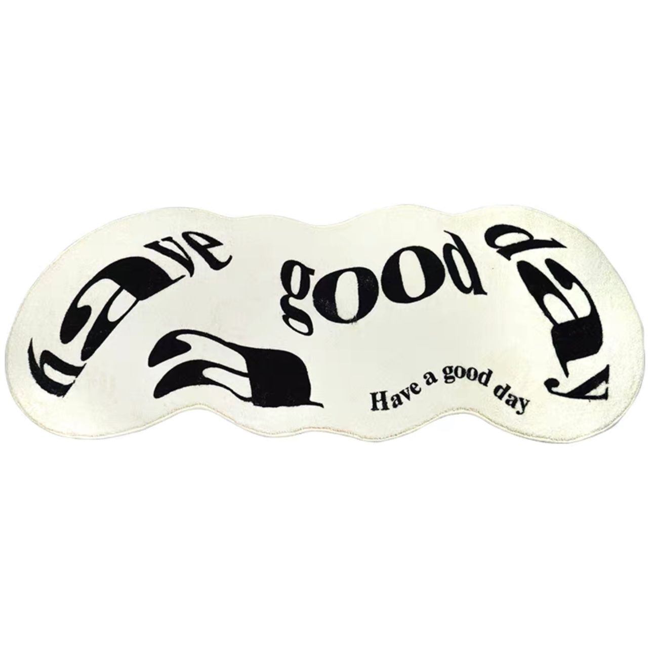 Accent rug – Plush fabric – Green and white trippy design – Non-slip for living room or bedroom