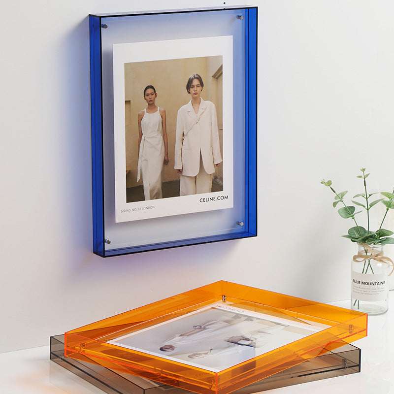 Acrylic photo frame – Transparent design – Multiple colors – Modern home decor – Various sizes available