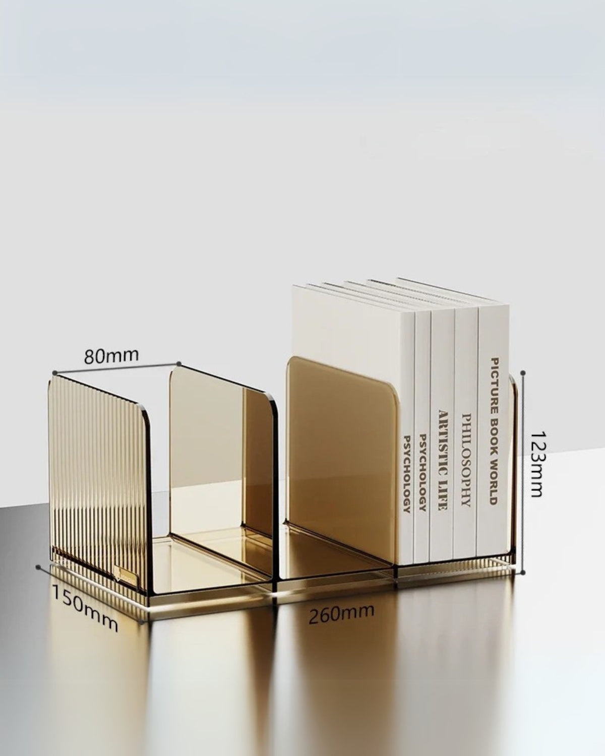 Acrylic shelf – Elegant design – Warm amber, serene green, or sleek smoke gray – Modern wall organizer