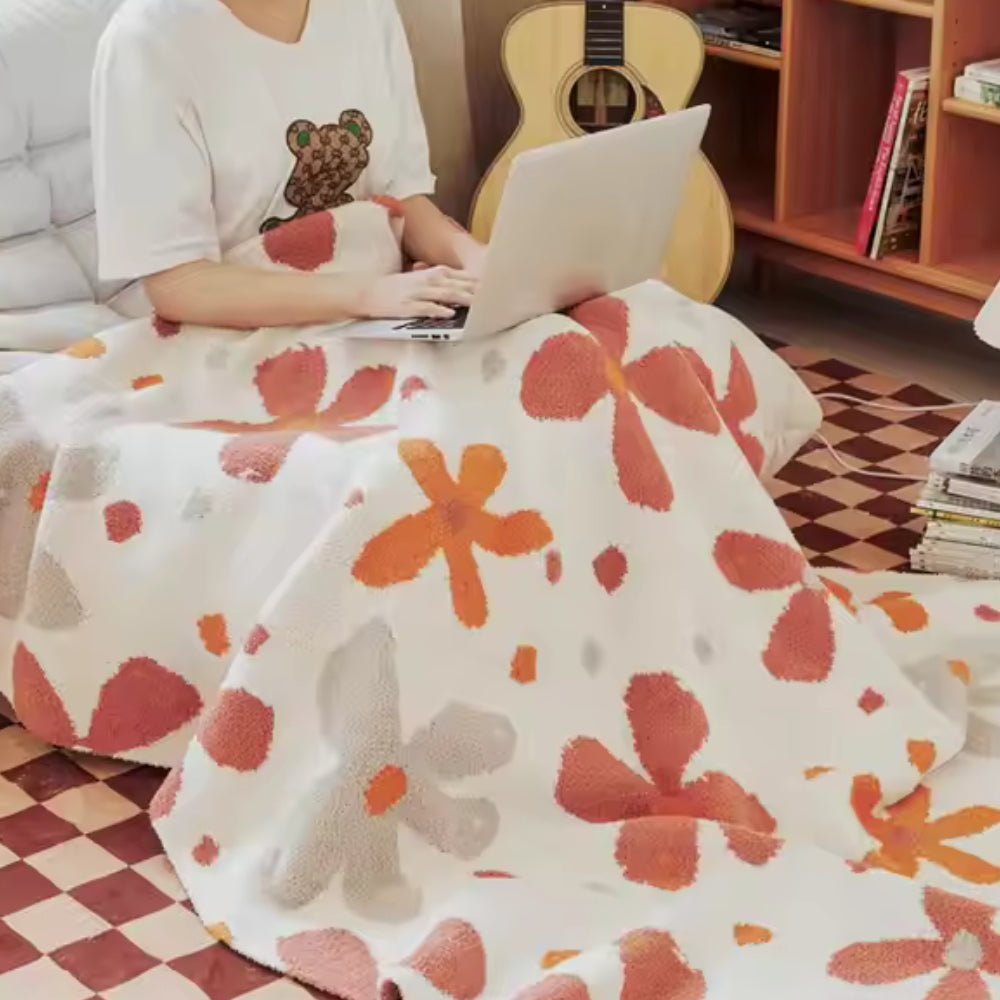 Alvian Floral Soft Knit Throw Blanket