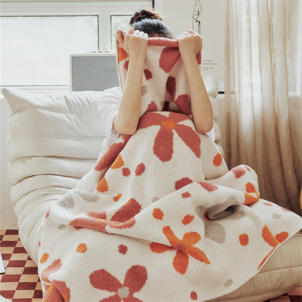 Alvian Floral Soft Knit Throw Blanket