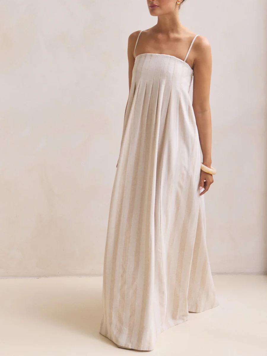 Pleated Slip Maxi Dress