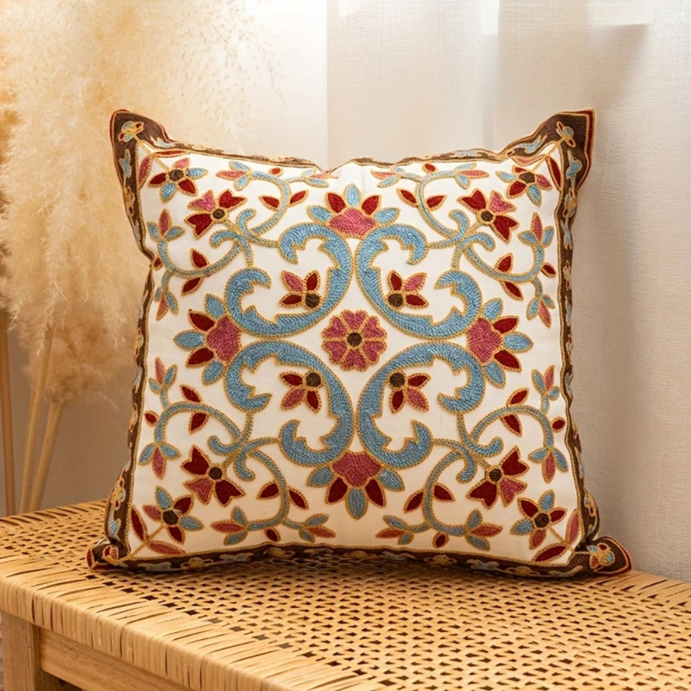 Aurae Embroidered Vintage Cushion Cover