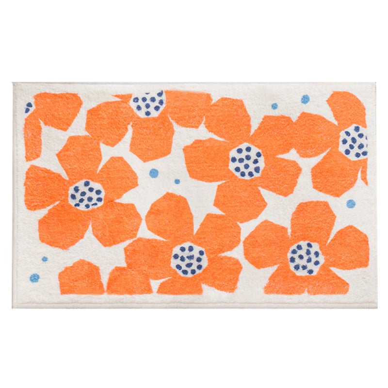 Bath mat – Quick-drying polyester – Retro flower design – Non-slip and vibrant colors – Available in multiple sizes