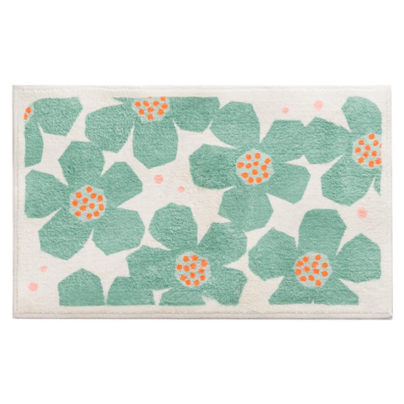 Bath mat – Quick-drying polyester – Retro flower design – Non-slip and vibrant colors – Available in multiple sizes