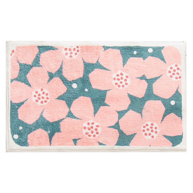 Bath mat – Quick-drying polyester – Retro flower design – Non-slip and vibrant colors – Available in multiple sizes